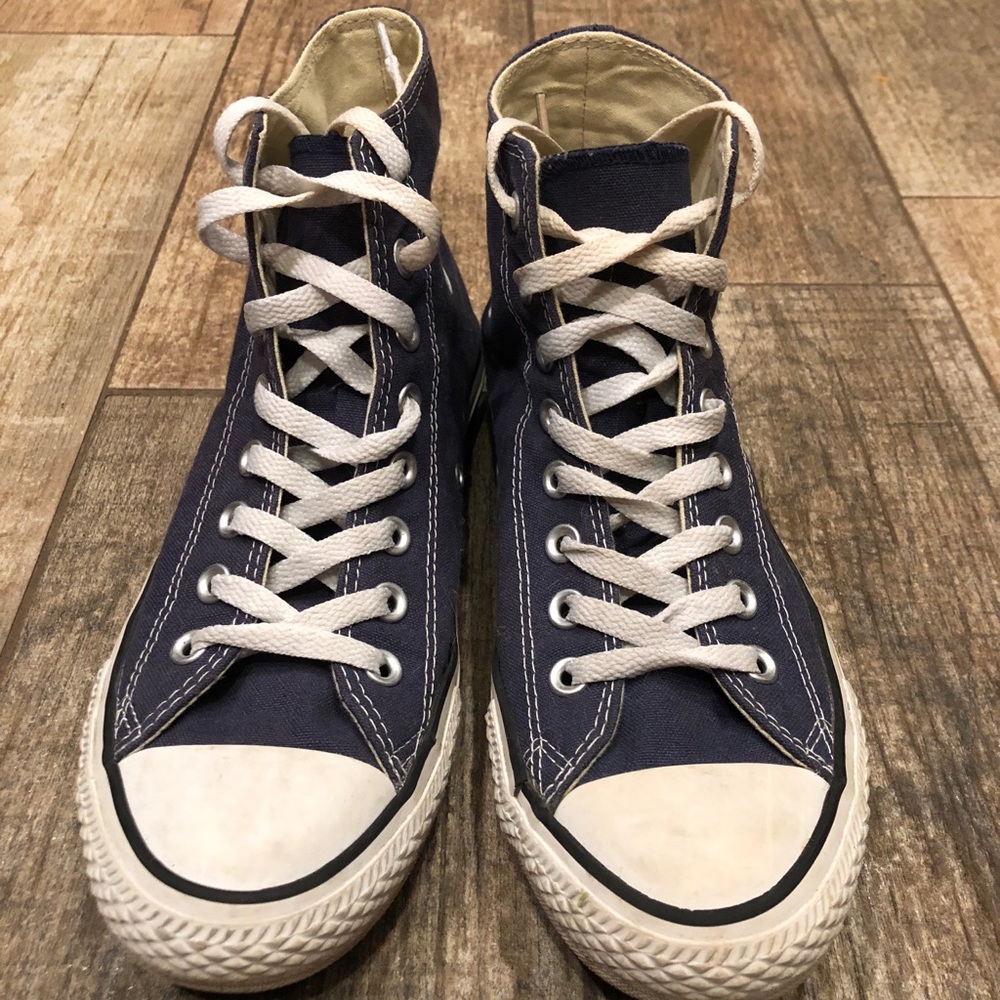 Navy high top converse